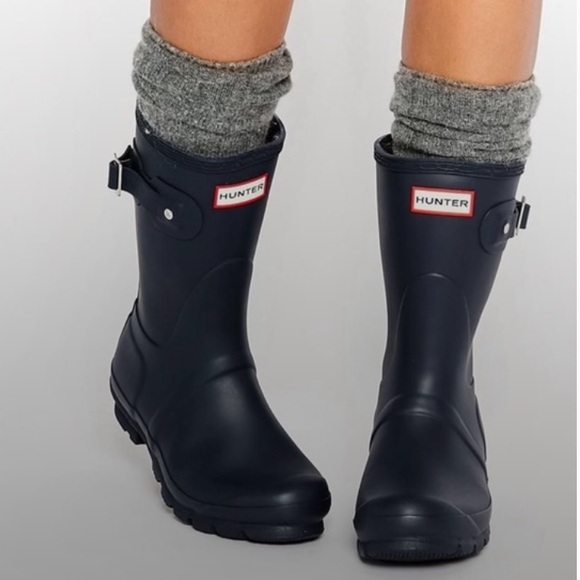 Hunter Shoes - Hunter Mid Calf Matte Black Boots
